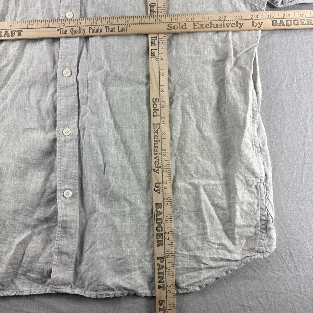Banana Republic 100% Linen Shirt Men XL Beige Standard Fit Long Sleeve Button Up